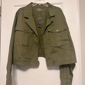 Torrid Cropped Olive Utility Jacket 3x